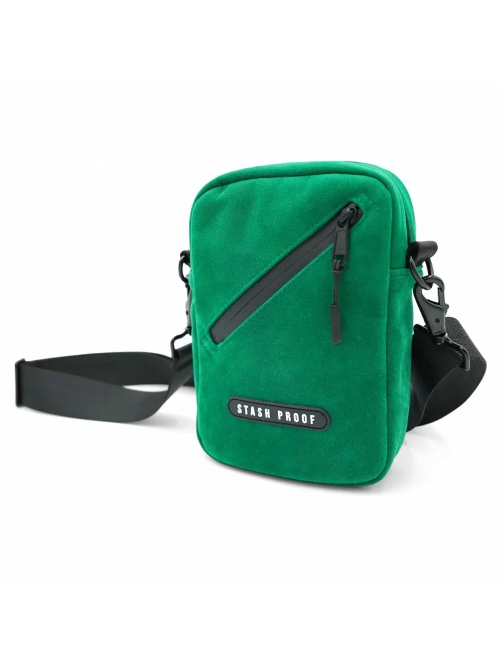 Stash Bag Odor Resistant Unisex Cross Body Sling Bag, Suede Daypack Green